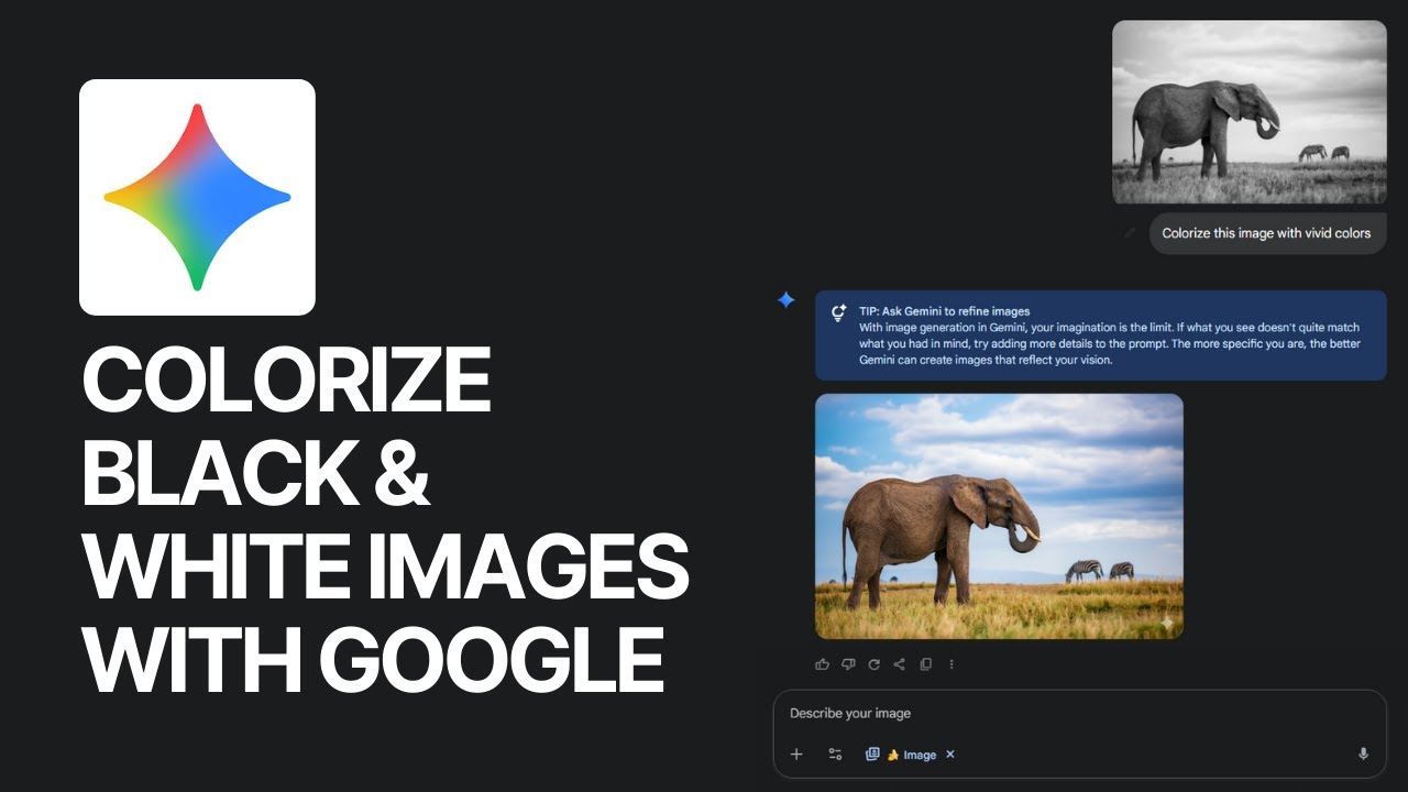 visualmodo's tweet card. How To Colorize Black & White Images Using Google Image Editor AI?...