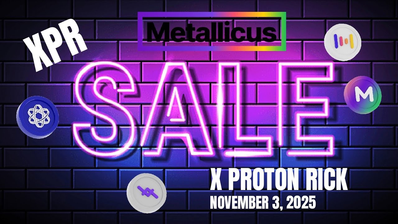xprotonrick's tweet card. ⚛ MEGA SALE 🏷️ XPR Network - Metallicus - Webauth - Metal Blockchain...