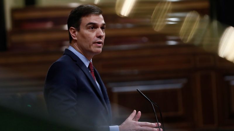 CNN's tweet card. Spanish Prime Minister Pedro Sánchez said rankings by Johns Hopkins University showed Spain was fifth in the world in testing rates. But those international rankings appear not to exist.