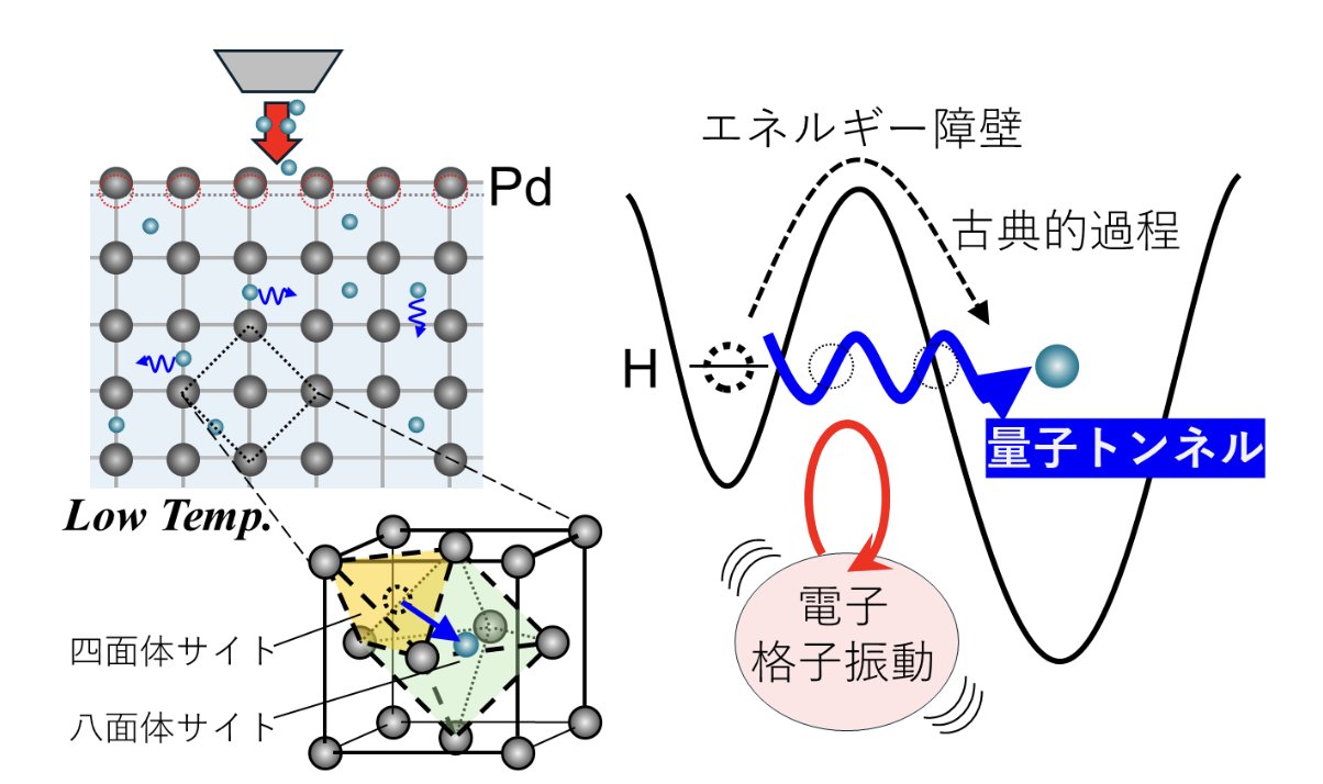 rjp_news's tweet card. 2025.11.25 東京大学,東京科学大学,筑波大学 プレスリリース 発表のポイント軽くて小さい水素は、量子的な性質を顕著に示すと期待される原子です。しかし水素原子の直接観測は難しく、特にその量子的な拡散現象はこれまでほとんど観測されていませんでした。本研究では、共鳴核反応法と電気伝導測定を組み合...
