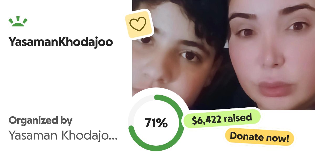 YasamanKhodajo's tweet card. I, Yasaman Khodajoo, a former political prisoner, was arrested and imprisoned in 2009, 2016… Yasaman Khodajoo sangachin needs your support for YasamanKhodajoo