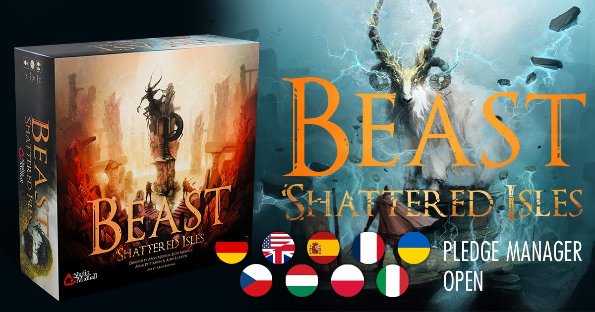 SplitableInf's tweet card. The official expansion for the critically acclaimed hidden movement game Beast. Welcome to a dangerous new world, filled with new Beasts, ruins, and brave hunters in search of forgotten knowledge.