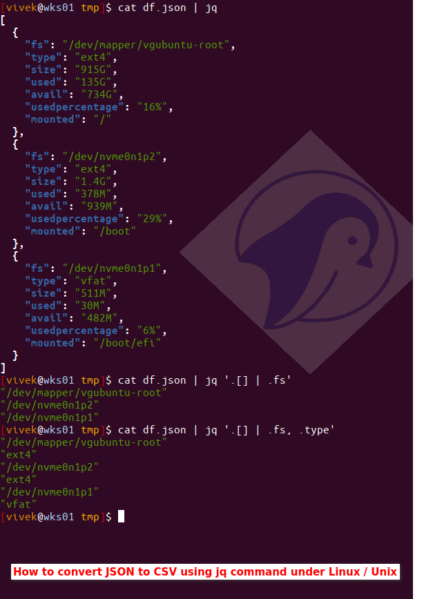 cpcbegin's tweet card. This page explains how to convert JSON to CSV format using Linux, macOS, *BSD or Unix command-line utilities.