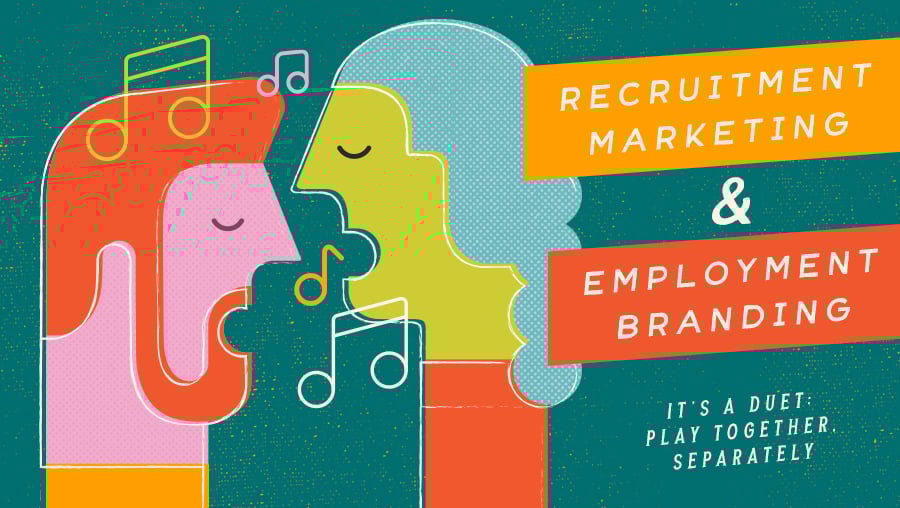 mindhandle's tweet card. What’s the difference between recruitment marketing and employment branding. While there’s plenty of overlap in the two disciplines, they’re not synonyms.