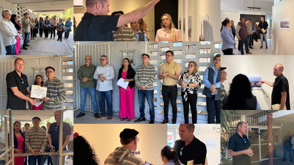 CPJannyBarrera's tweet card. 🟢 #Empalme 🚂 inauguró la expo “El Pueblo y el Mar” de #FernandoSalcido 📸✨ , con 20 paisajes que muestran la esencia del municipio. Autoridades municipales destacaron su valor cultural y el impulso...