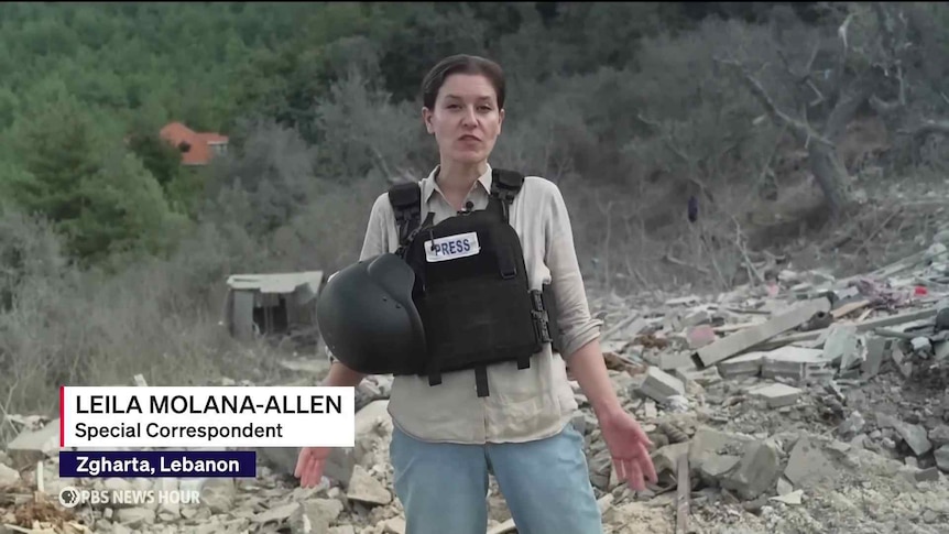 TheRealPBarry's tweet card. PBS News Hour’s Leila Molana-Allen on reporting from the front line in Lebanon and why it’s critical for journalists to see first-hand the horrors of war.