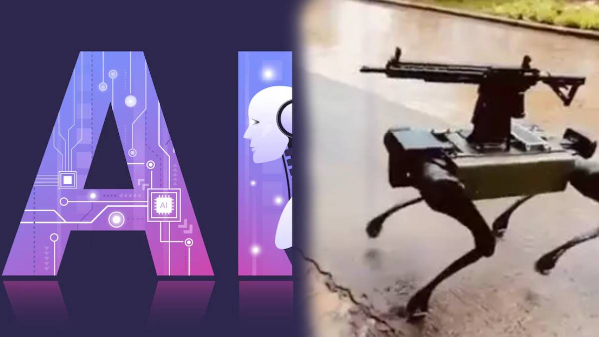 LoksattaLive's tweet card. AI Robot: चार पाय, पाठीवर बंदूक! 'या' एआय रोबोची झलक तुम्ही पाहिलीत का? काय असेल खास, कसं करेल काम; जाणून घ्या