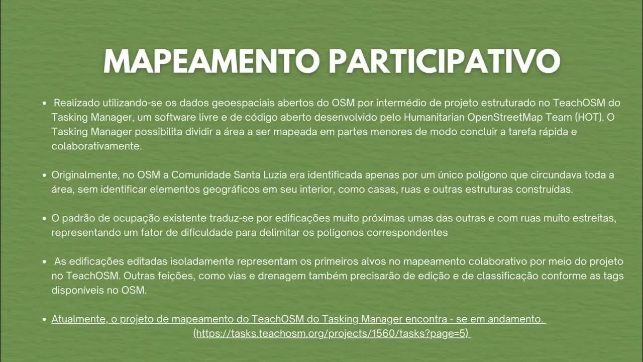 OSMLatam's tweet card. Experiências e Práticas de Mapeamento Participativo na Comunidade...