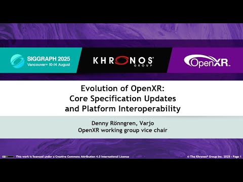 OpenXR's tweet card. Evolution of OpenXR: Core Specification Updates and Platform Intero...