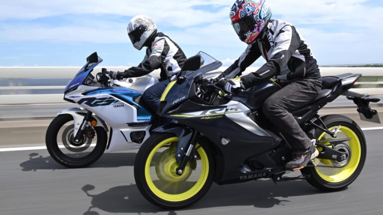 yatagwha's tweet card. ヤマハでは軽二輪クラスに249ccのYZF-R25（以下:R25）と、155ccのYZF-R15（以下:R15）という2台のフルカウルスポーツを用意。以前の記事では高速道路メインに比較試乗を行ってみたが、2025年はR25がモデルチェンジを