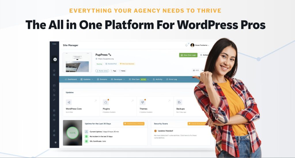 getdollie's tweet card. With Dollie, you can manage every aspect of your WordPress business in one place. Keep clients happy, centralise site management, and drive revenue growth.