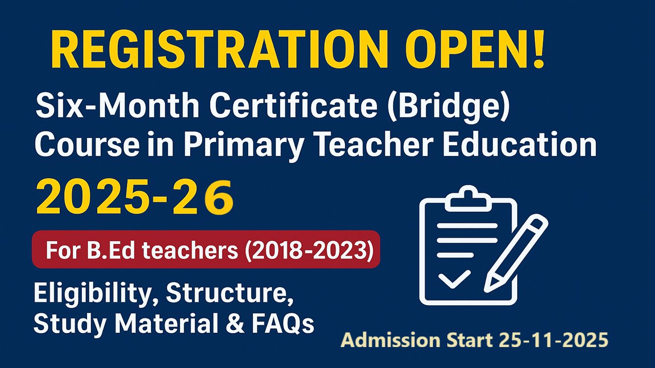 pkkapriandco's tweet card. NIOS opens registration for the Six-Month Bridge Course in Primary Teacher Education for B.Ed teachers (2018–2023). Eligibility, structure, study material & FAQs.