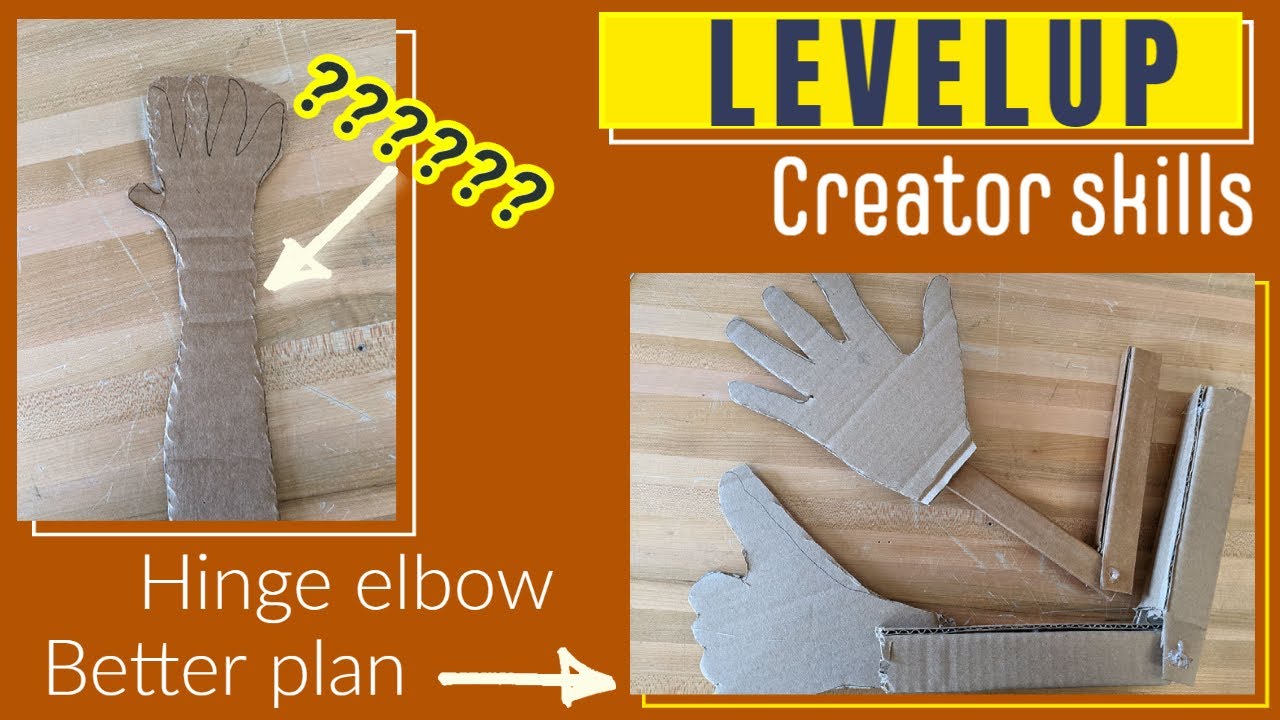 puzzshiftcreate's tweet card. "Make a cardboard arm" but AWESOME