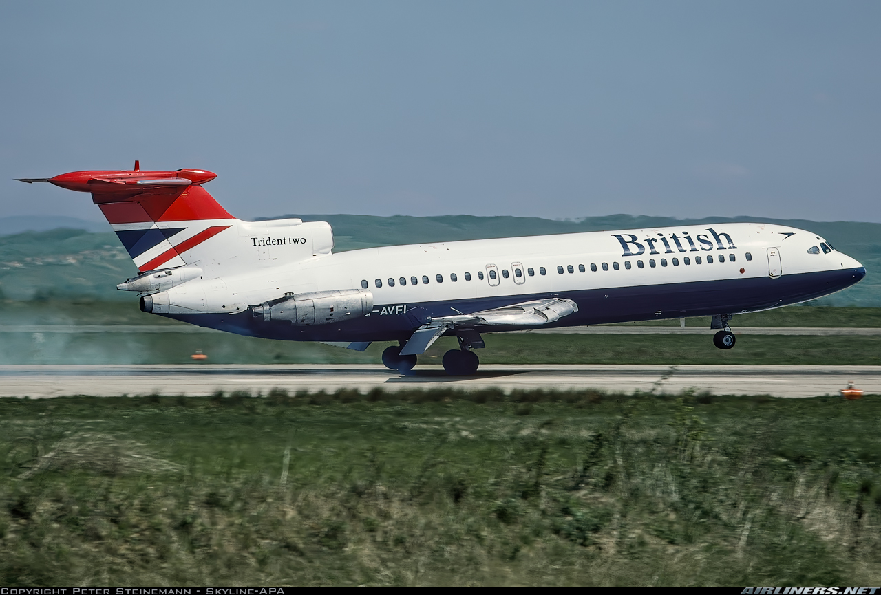 airliners_net's tweet card. First picture on A.net in this livery - Delivered to BEA on 27 November 1968, merged into British Airways in April 1974, retired at Heathrow in September 1981 and scrapped in May 1982 - Canon AE1...