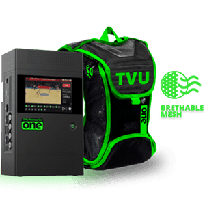 Pamugo2's tweet card. TVU One TM1000 HEVC (SDI/HDMI input, 6 embedded modems, up to 4 USB modem ports, Inverse Statmux+ (IS+) technology, on-board storage, dual band WiFi card, removable internal battery, Global Charger).