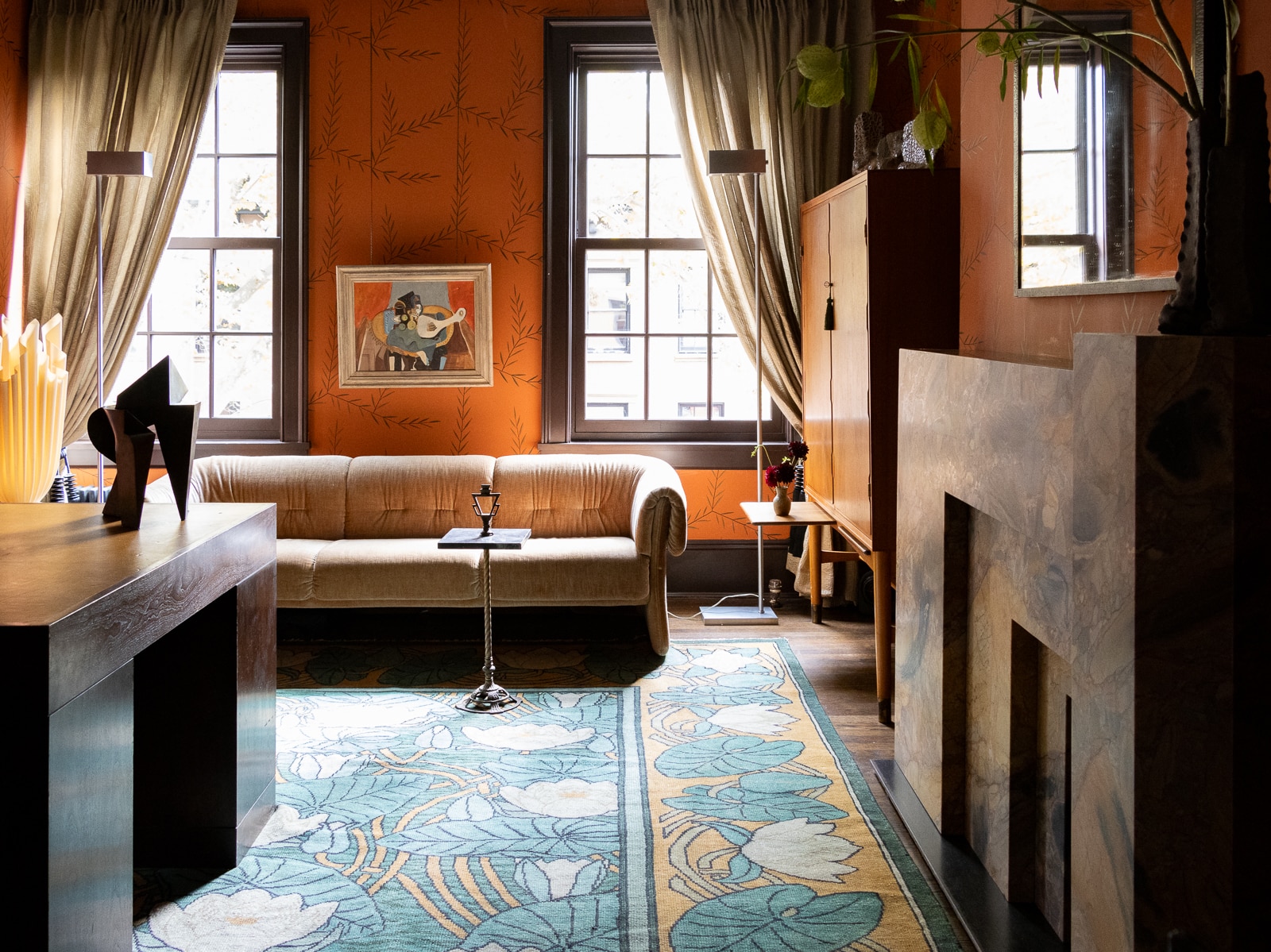 Brownstoner's tweet card. Flights of fancy lurk behind the decorous brick facade of the landmarked Greek Revival townhouse that is the site of the 2024 Designer Showhouse.