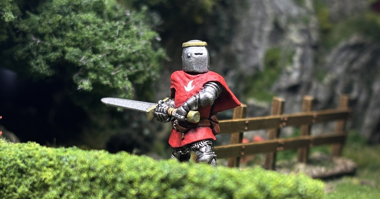 Paint_Hermit's tweet card. <<<ハーミット・カウンシル総合もくじ <<<ペイント大全総合もくじ <<<🔰趣味人への道（初めての人はこちら） ペイント大全の作例として『柵』と『生垣』の情景モデルを自作した。 柵生垣 これらの情景モデルが一番輝くのは、ゲームによ撮影にせよ“舞台装置”の一部としてミニチュアたちを盛り上げる時だ。 伊達者の戦士は不機嫌そうだ。 警備任務は彼の好みではないらしい。村に迫るゴブリンの群れを...