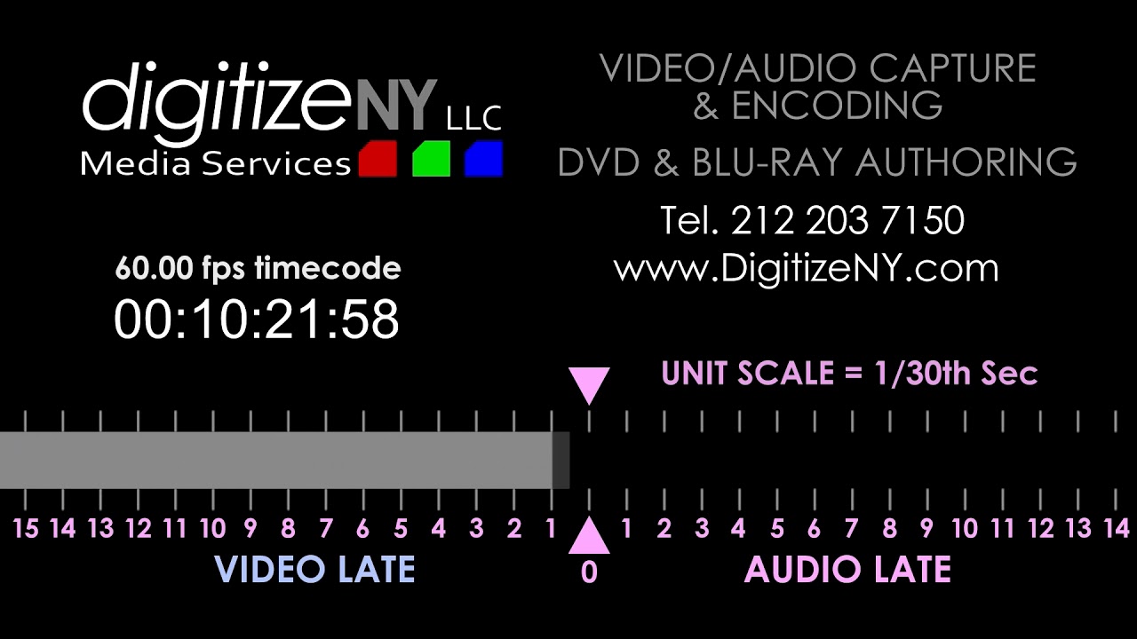 lab_masuda's tweet card. DigitizeNY.com 60 minute Audio Sync Test 1080p 60.00 FPS