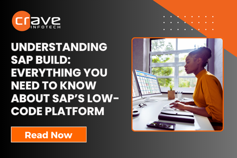 CraveInfotech's tweet card. Discover how SAP Build empowers enterprises to innovate faster with low-code app development, process automation, and seamless SAP integration | Crave InfoTech