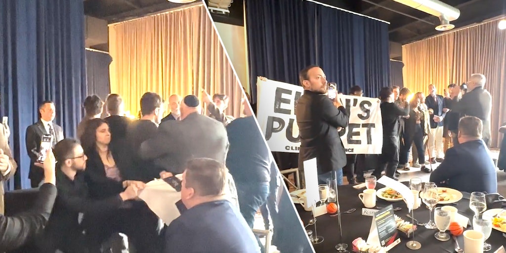 SpeakerJohnson's tweet card. Rep. Mike Lawler, R-N.Y., is shining the light on the Democratic effort to “send protesters" to Republican districts after a recent luncheon disrupted by protesters turned physical.