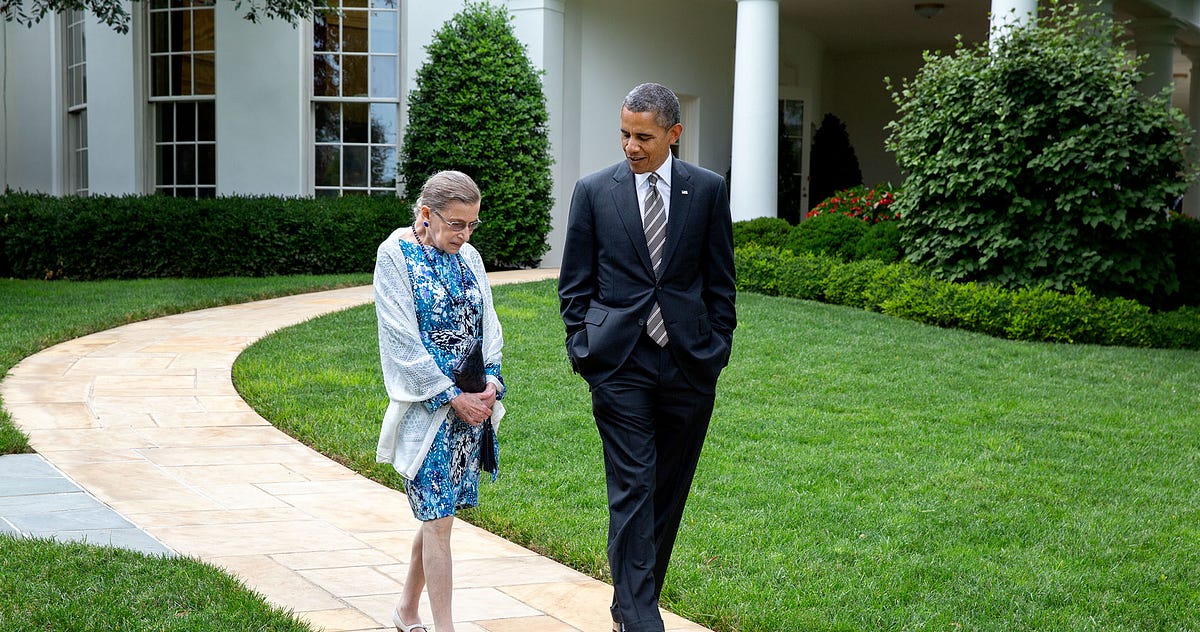 BarackObama's tweet card. Sixty years ago, Ruth Bader Ginsburg applied to be a Supreme Court clerk. She’d studied at two of our finest law schools and had ringing…