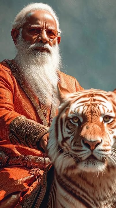 sabyasachi5's tweet card. “When Modi Ji Met the King of the Jungle 😲 | A Moment of Respect”...