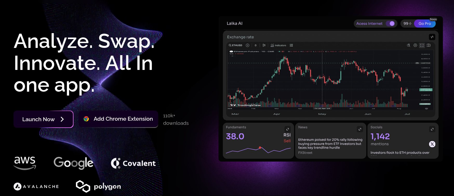 Laika_ai's tweet card. Laika AI is an AI-powered crypto analytics platform that brings coins, wallets, portfolios, and market data together. With advanced charts, CryptoBubbles, and Web3 crypto AI chat, we make it simple...
