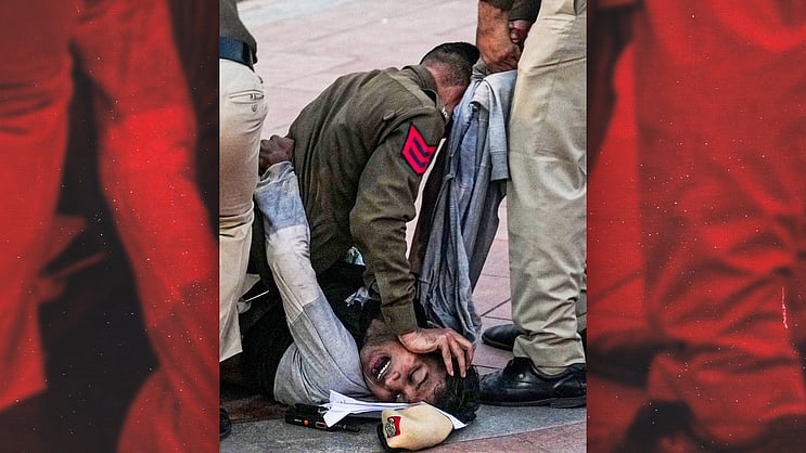 MnshaP's tweet card. ‘Not a Maoist, just a tribal student’: Who is the protester in the viral India Gate photo?