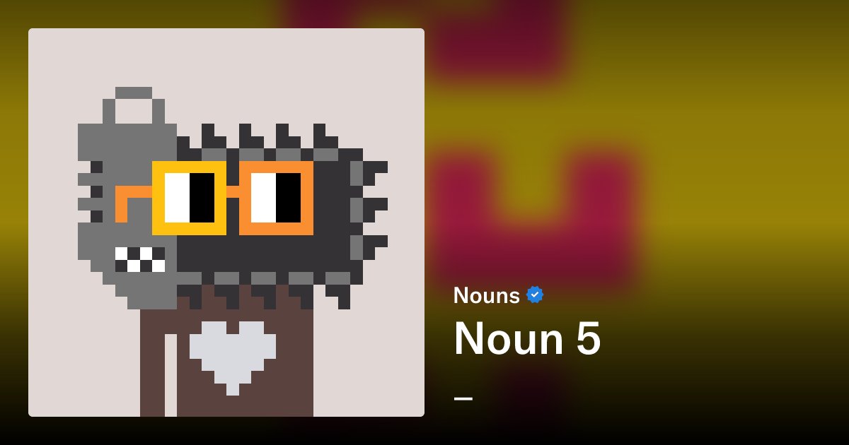 BIG_PAPI513's tweet card. One Noun, every day, forever. nouns.wtf