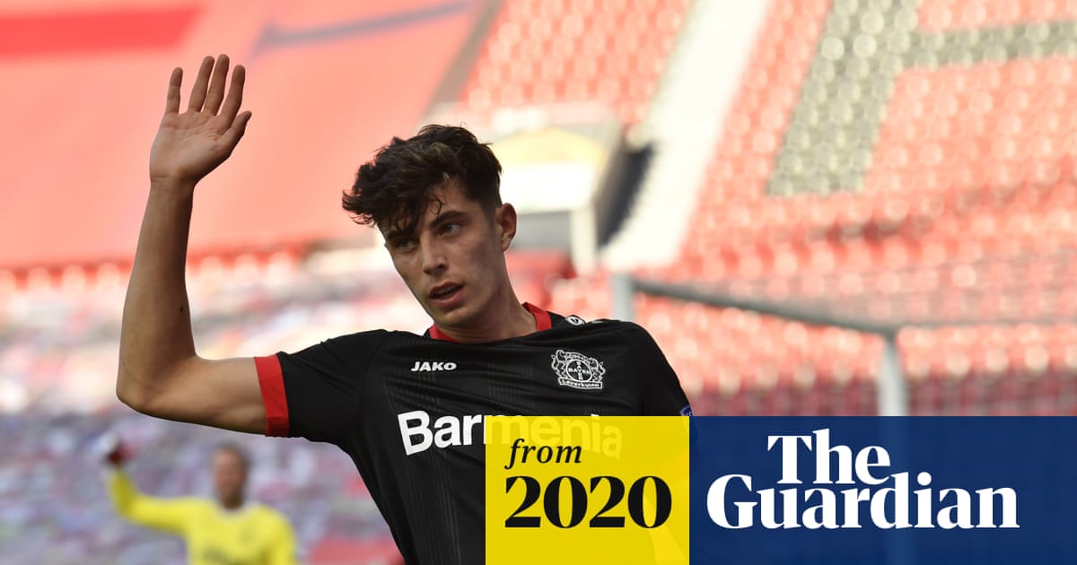 guardian_sport's tweet card. Chelsea are attempting to convince Bayer Leverkusen to lower the asking price for Kai Havertz, who is keen to join the London club