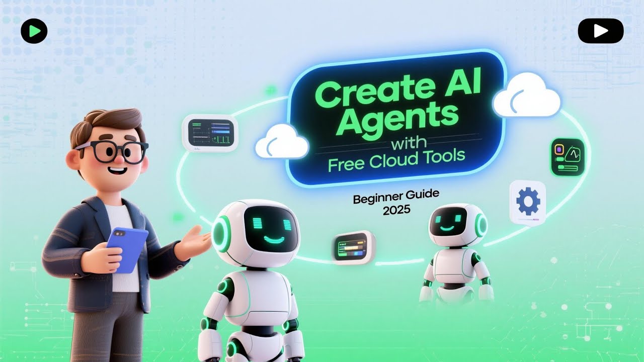 learnitguide's tweet card. How to Create AI Agents Using Free Cloud Tools - Step-by-Step...