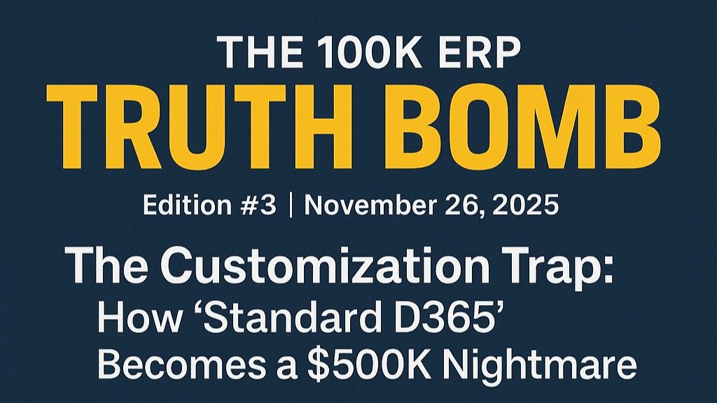 AuthorYounus's tweet card. We told them: $200K for standard D365. They got: $700K with 60% custom code.