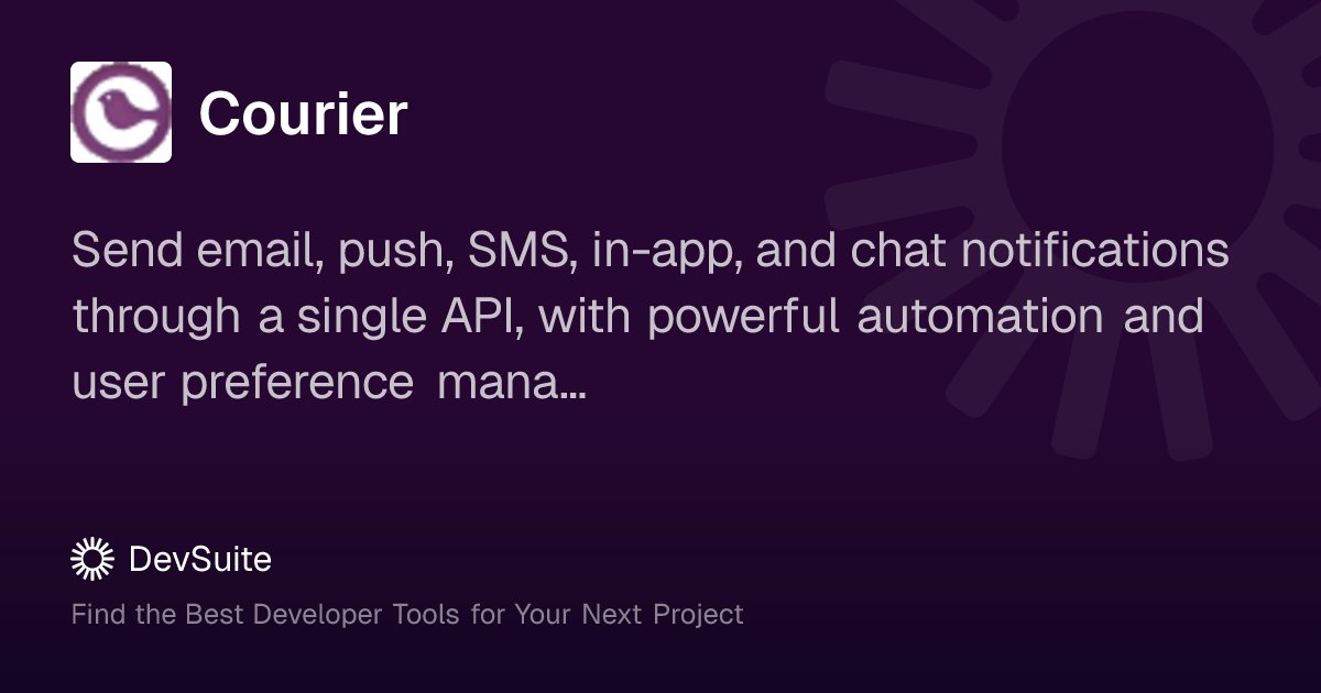 devsuiteco's tweet card. Send email, push, SMS, in-app, and chat notifications through a single API, with powerful automation and user preference management.