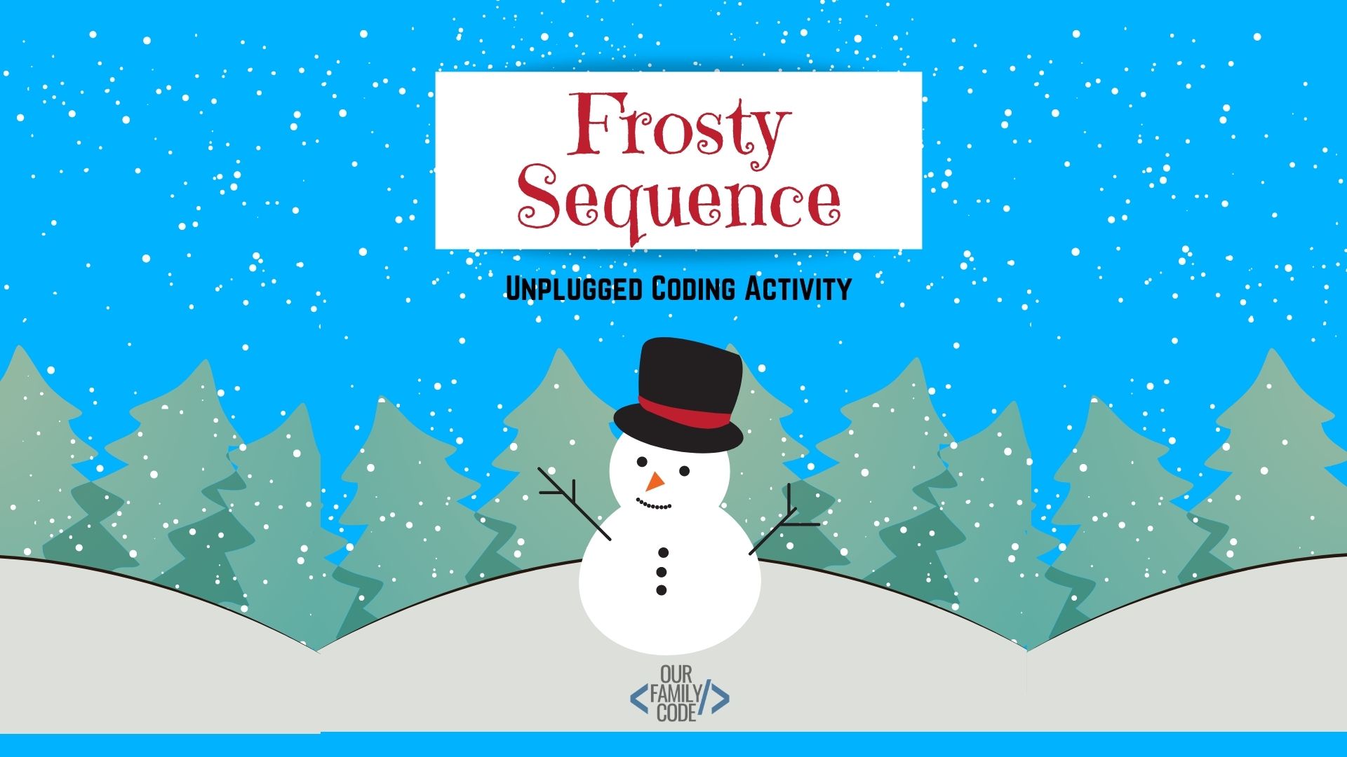 MathBRIX's tweet card. Code the sequence to help Frosty the Snowman get through town before he melts away in this winter unplugged coding worksheet for kids!