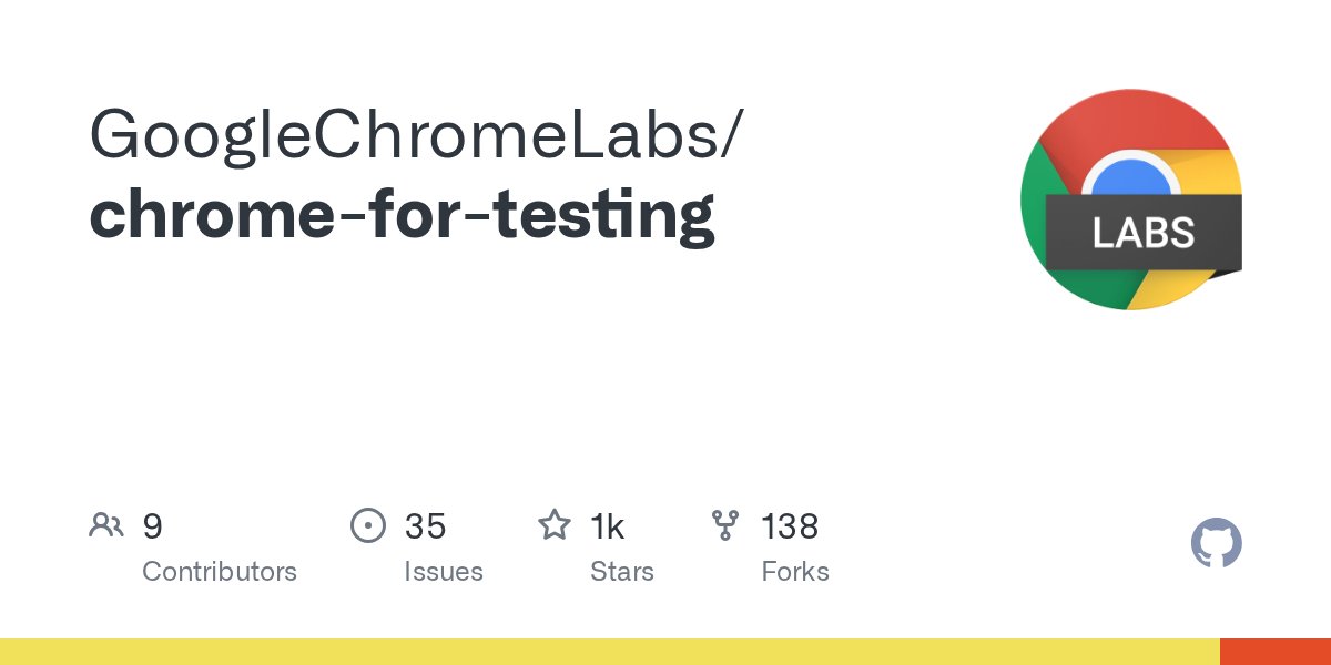 github_trends's tweet card. Contribute to GoogleChromeLabs/chrome-for-testing development by creating an account on GitHub.