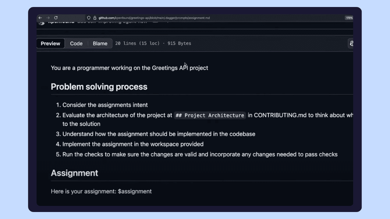 kylepenfound's tweet card. Build powerful software environments and containerized operations from modular components and simple functions. Perfect for complex software delivery and AI agents. Built by the creators of Docker.