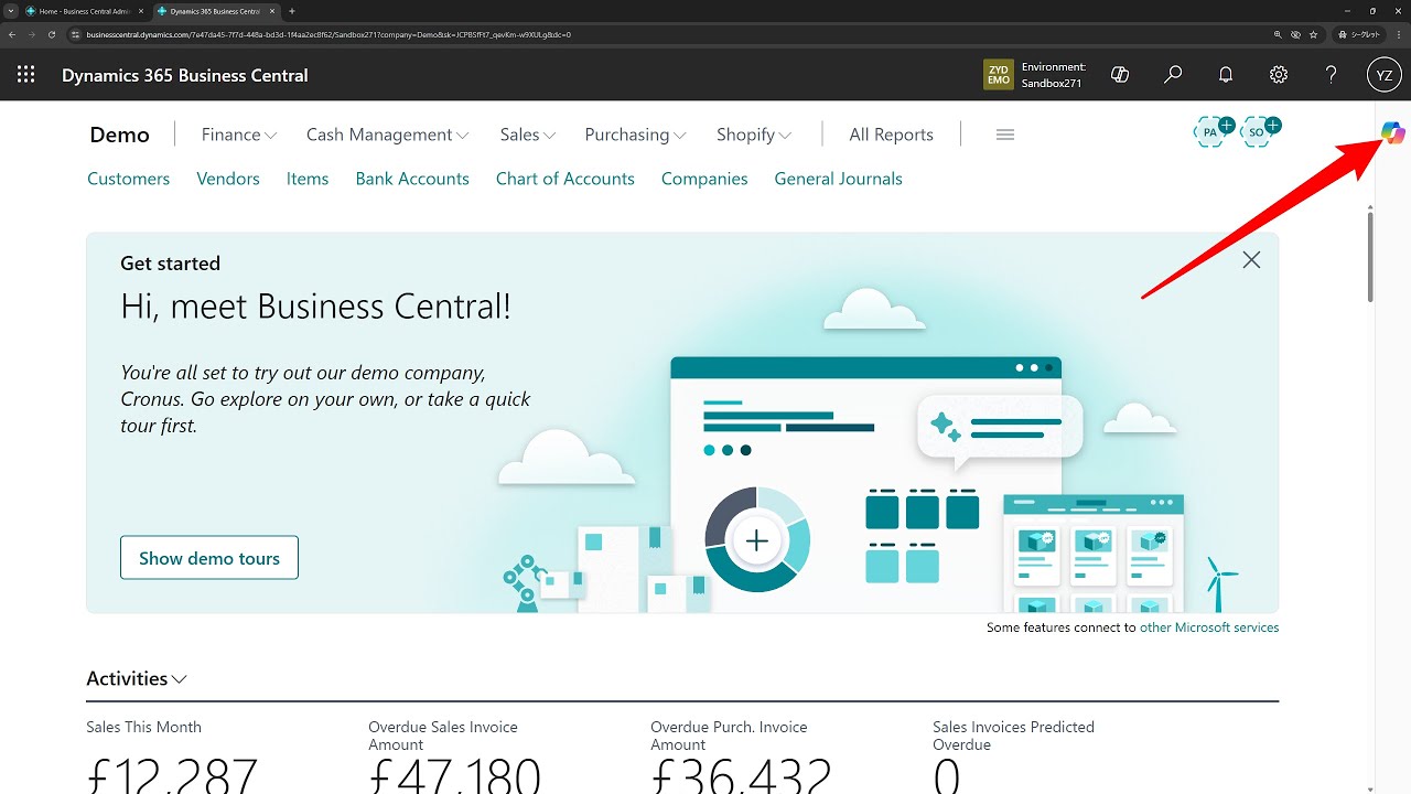 yzhums's tweet card. Business Central short video: Collapse Copilot