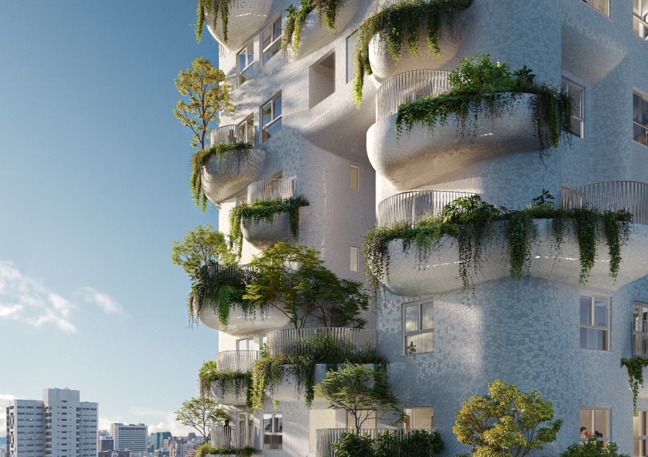 DomusWeb's tweet card. With The Island, MVRDV reimagines the design of residential towers once again. This time, the firm has drawn inspiration from Antoni Gaudí, a pioneer of organic architecture, to create a building...