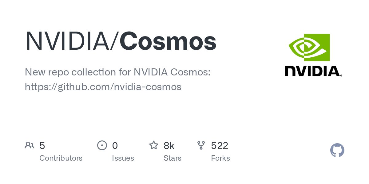 liu_mingyu's tweet card. New repo collection for NVIDIA Cosmos: https://github.com/nvidia-cosmos - NVIDIA/Cosmos