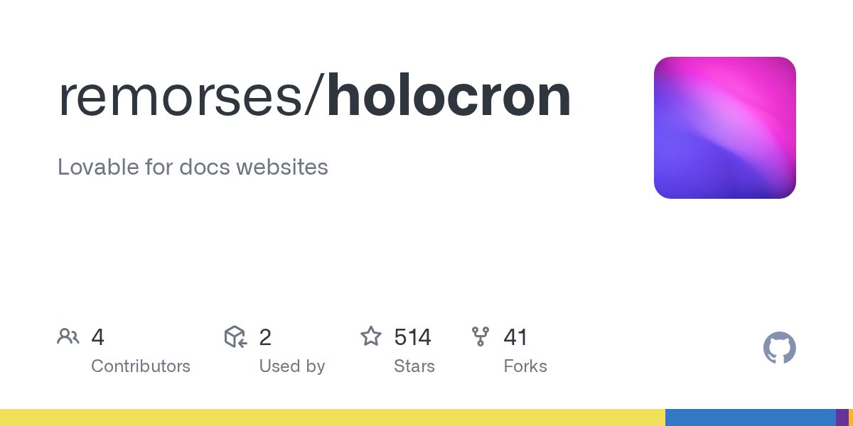 __morse's tweet card. Lovable for docs websites. Contribute to remorses/holocron development by creating an account on GitHub.