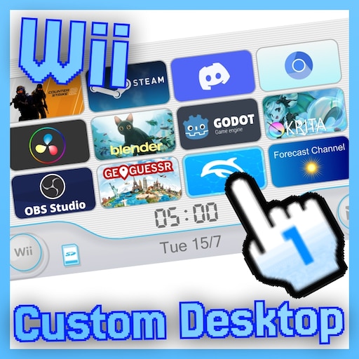 touketuend's tweet card. Steam Workshop::Custom Wii Home Menu - With Clickable Channels