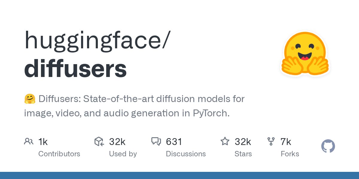 narsilou's tweet card. 🤗 Diffusers: State-of-the-art diffusion models for image, video, and audio generation in PyTorch. - huggingface/diffusers