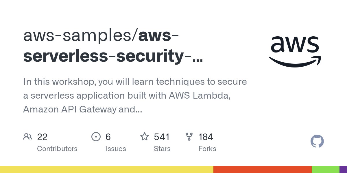 alex_casalboni's tweet card. In this workshop, you will learn techniques to secure a serverless application built with AWS Lambda, Amazon API Gateway and RDS Aurora. We will cover AWS services and features you can leverage to ...