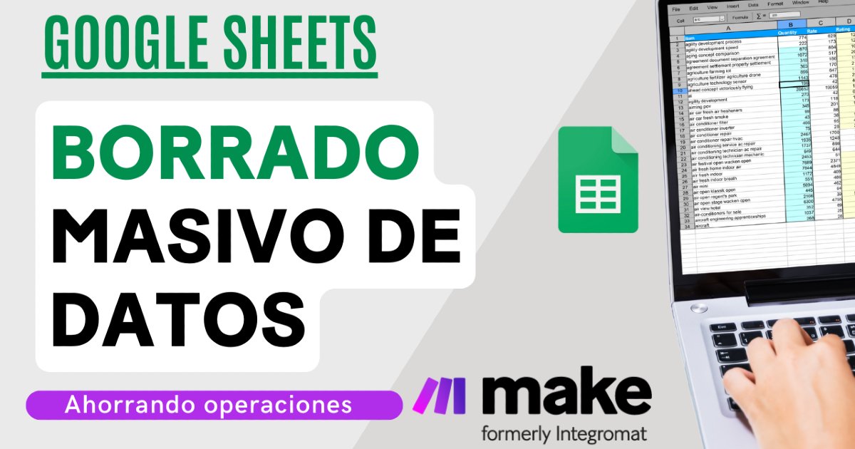 Hectoreguzmanc's tweet card. En este tutorial de automatizaciones para Google Sheets con Make, vamos a aprender cómo borrar celdas en una hoja según condiciones de búsqueda.