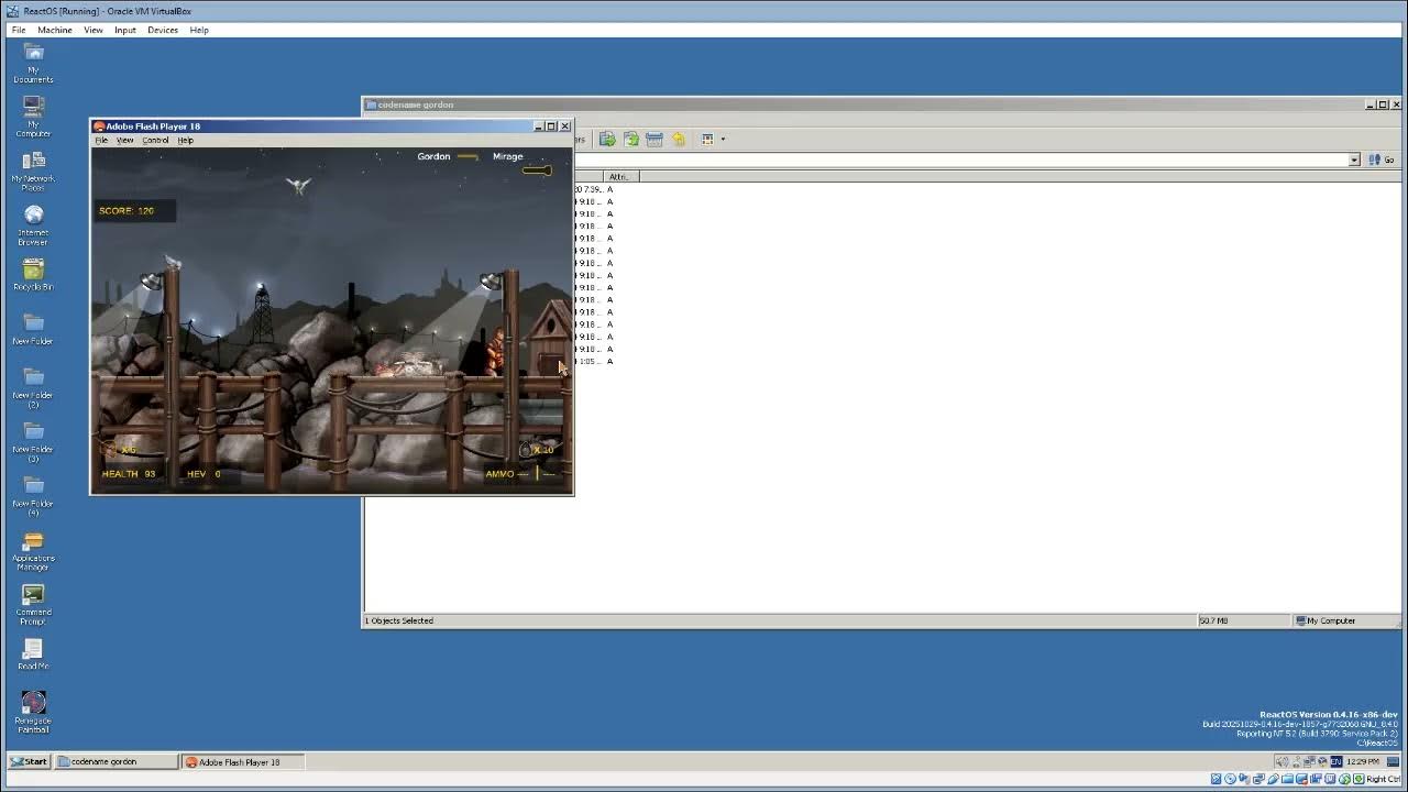 reactos's tweet card. ReactOS running Codename: Gordon