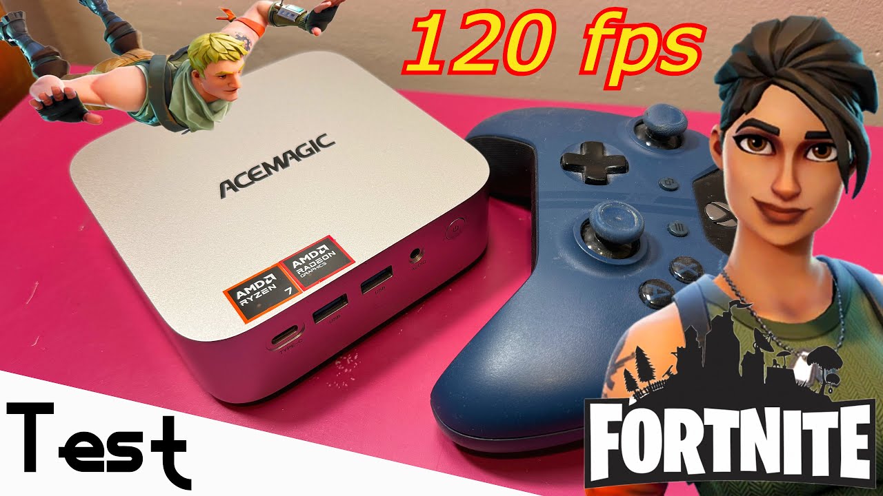 Acemagic_MiniPC's tweet card. "Test" Le MINI PC PARFAIT pour FORTNITE 👾 "Acemagic W1"