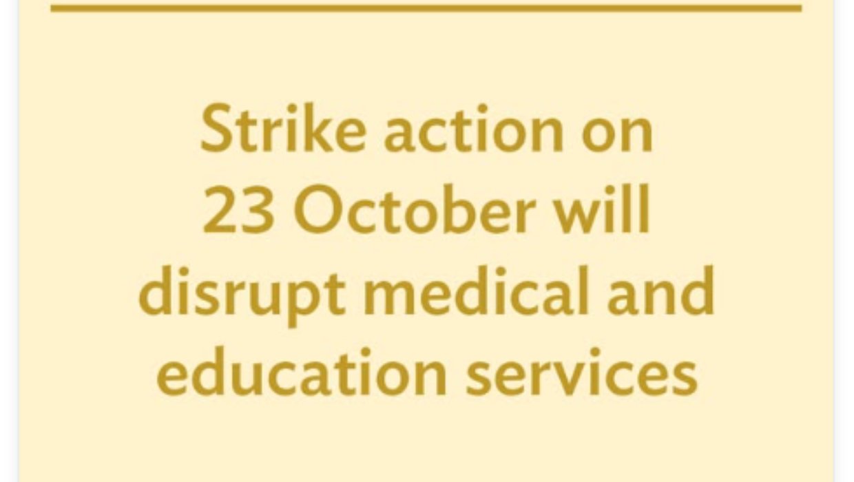 henrycooke's tweet card. A Public Service Commission advertisement claiming 845,000 students “will miss out on class time” and 6000 patients “will miss appointments and procedures for their health” due to Thursday’s mega...