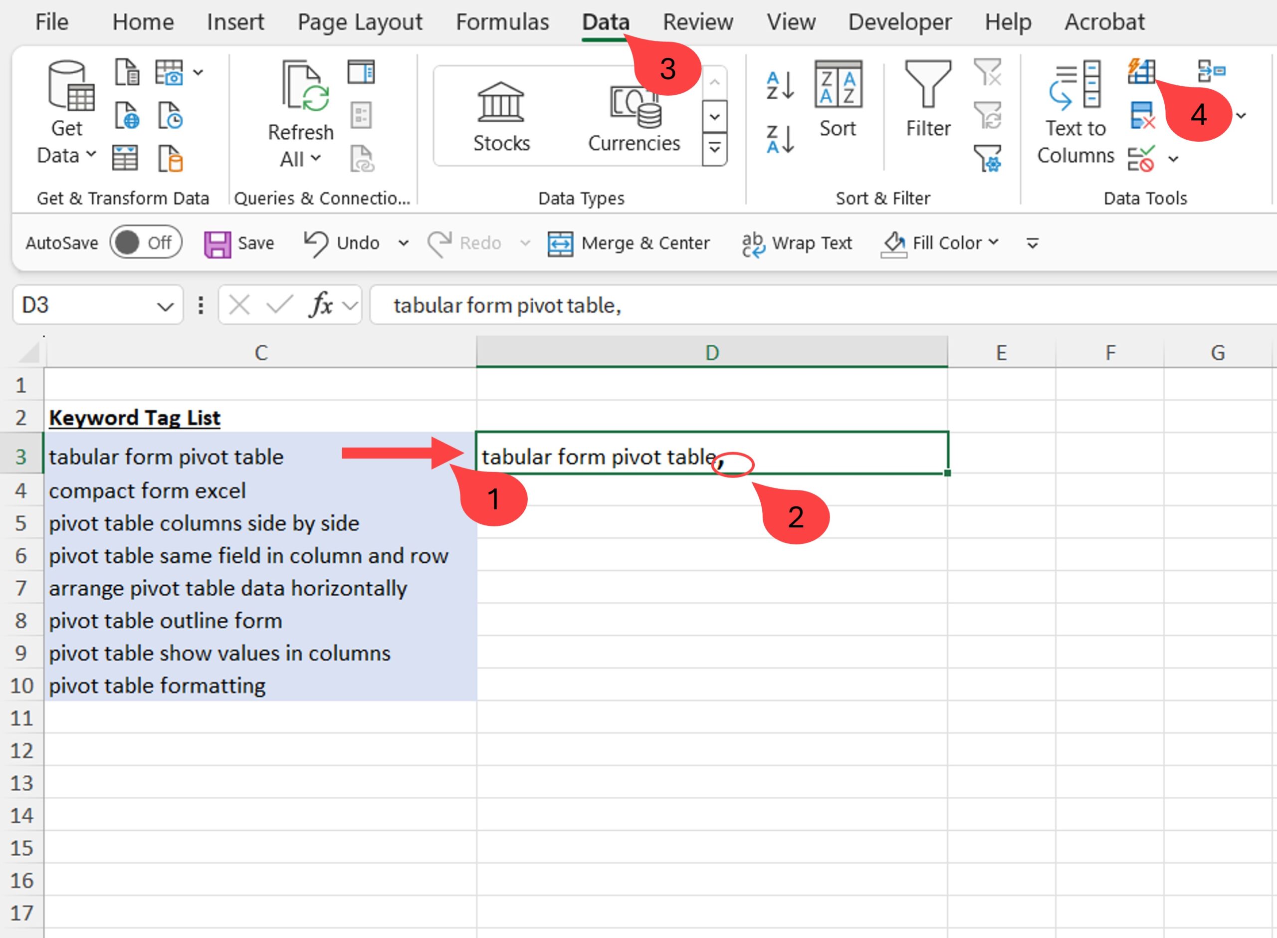 AuditExcel's tweet card. How to copy multiple tags from Excel to YouTube i.e. where you paste it expecting separate items and it pastes as a sentence.