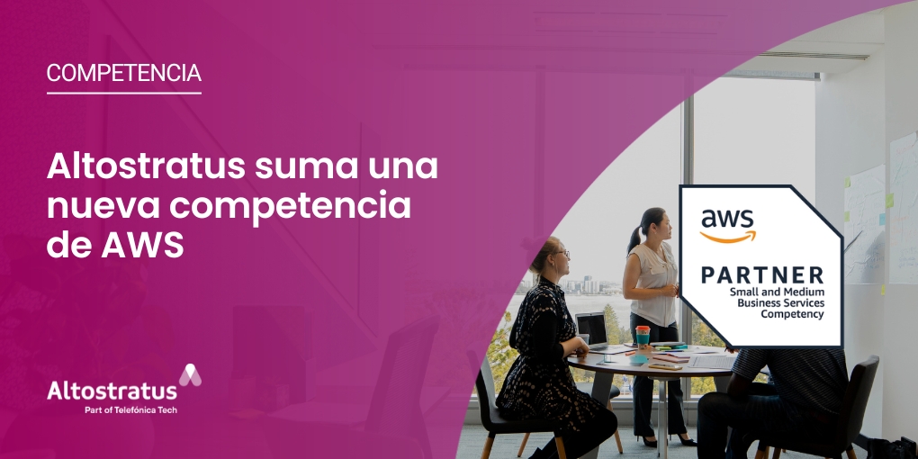 AltostratusSL's tweet card. Altostratus obtiene la Competencia SMB de AWS, que reconoce nuestra experiencia ayudando a pequeñas y medianas empresas a adoptar, escalar y optimizar sus entornos en la nube de AWS.