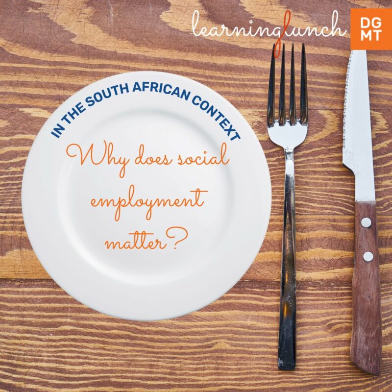 theLearningT's tweet card. The podcast focuses on the concept of social employment and the role played by civil society organizations in driving social employment.